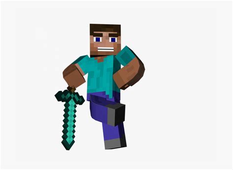 Minecraft Steve With Sword Man Standing Sword Minecraft Minecraft