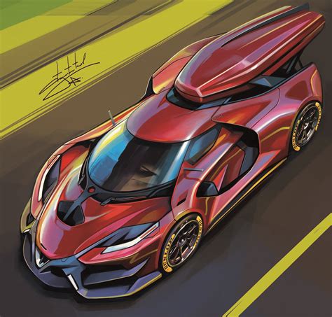 Aleksandr Sidelnikov Car Sports Car Concept Art Simple Background