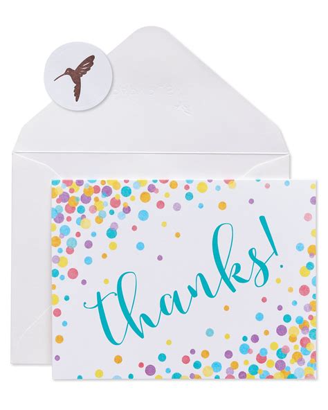 Blank Inside Confetti Thank You Boxed Blank Note Cards With Envelopes