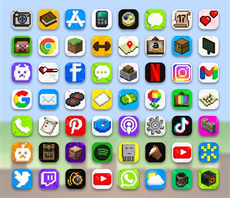 Minecraft App Icons Free Aesthetic App Icons For Ios 14 And Android ⛏📲