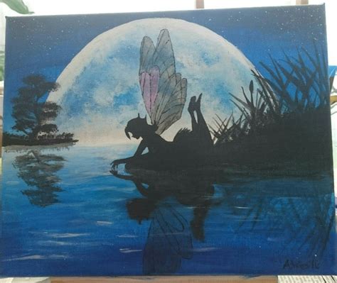 Acrylic Painting Fairy At A Lake Acrylic Painting Canvas Painting