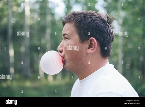 Boy Blowing Bubble Gum Hi Res Stock Photography And Images Alamy