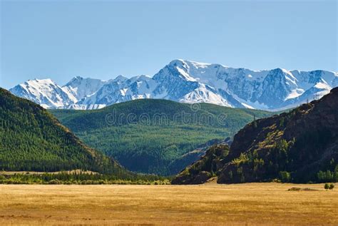 View Of The Snow Covered North Chuya Range In The Altai Mountains