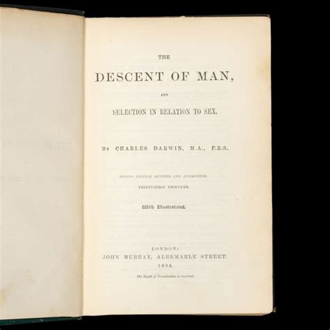 The Descent Of Man And Selection In Relation To Sex 1894 Douglas