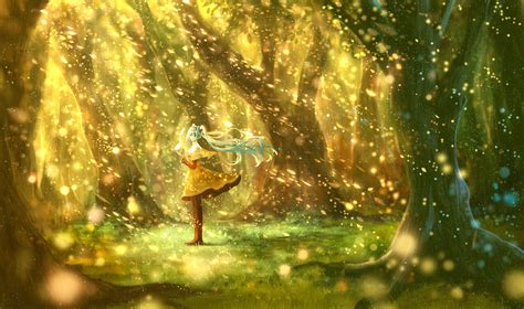 Anime Character Series Beautiful Girl Vocaloid Forest