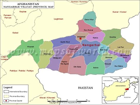 Nangarhar Map Map Of Nangarhar Province Velayat Afghanistan 43188 Hot