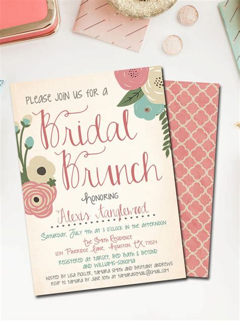 a bridal brunch party is set up on a table with other items