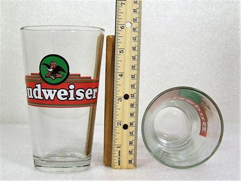 Budweiser Pint Glass Anheuser Busch 16oz Official Retro Beer Bar ~ 4