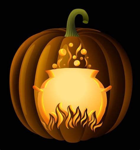 Witch Cauldron Pumpkin Carving Stencil Pumpkin Carving Halloween