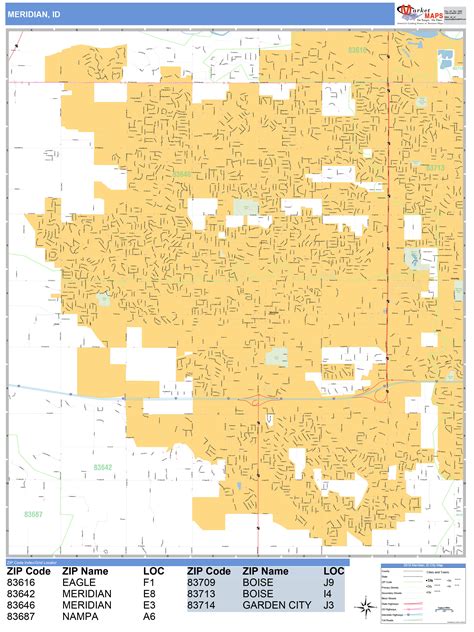 Meridian Idaho Wall Map Basic Style By Marketmaps Mapsales