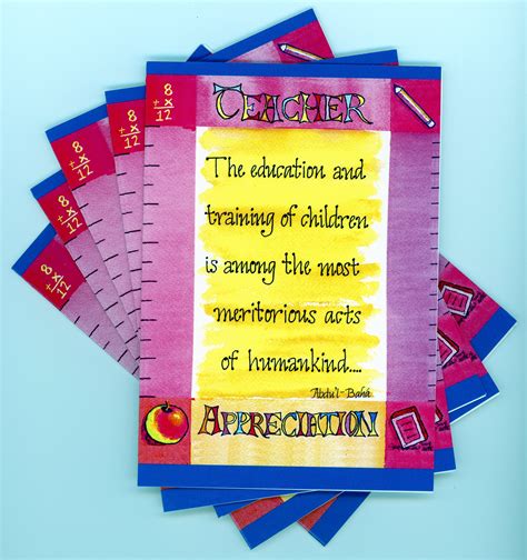 Resource of teachers day greetings & beautiful card designs for teachers day 2014. Teacher Appreciation Greeting Card - Baha'i Resources