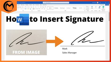 How To Insert Signature In Microsoft Word From Paper To Word Document