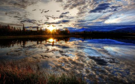Hdr Photography Landscapes Reflections Skyscapes Sunset Wallpaper