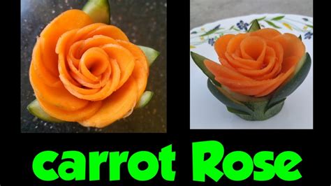 How To Make Carrot Rose Vegetable Carving Cucumber Carving P