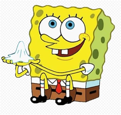 Hd Spongebob Sitting Holds A Napkin Charactrer Transparent Png Citypng