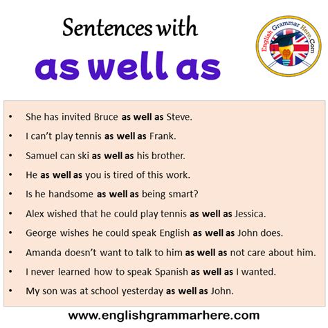 Sentences With As Well As As Well As In A Sentence In English