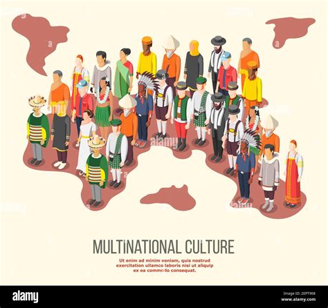 Culture Multinationale Composition Isométrique Avec Des Personnes De