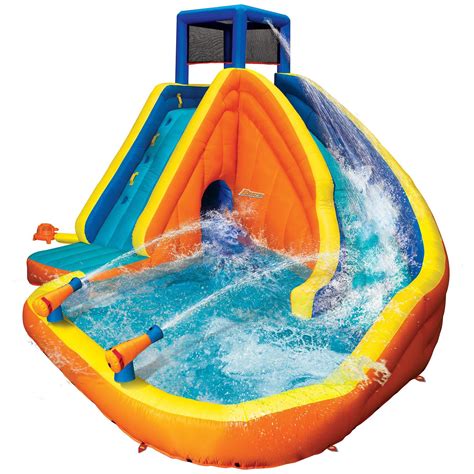Banzai 90494 Sidewinder Falls Inflatable Water Slide With Tunnel Ramp Slide Inflatable Water