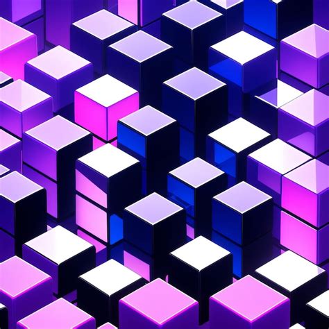 Premium Ai Image Neon 3d Cubes Background