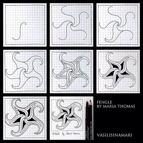 Fengle By Maria Thomas Zentangle Patterns Zentangle Drawings Zentangle Art