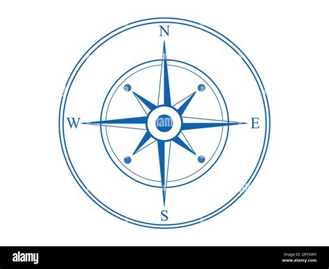 Wind Rose Vector Compass On An Isolated Background Direction North