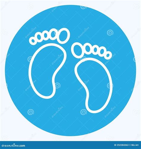 Icon Baby Feet Suitable For Baby Symbol Blue Eyes Style Simple