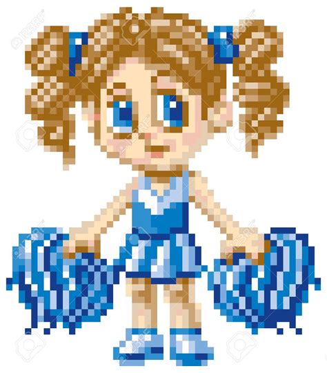 A Cheerleader Girl Illustrated In An Anime Or Manga Style Rendered