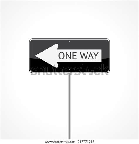 One Way Traffic Sign Left Isolated Stock Illustration 217771915