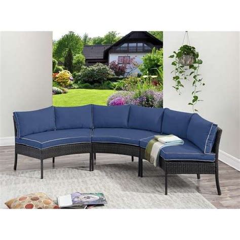 lipton 48 wide outdoor wicker curved patio sectional with cushions hardware not included