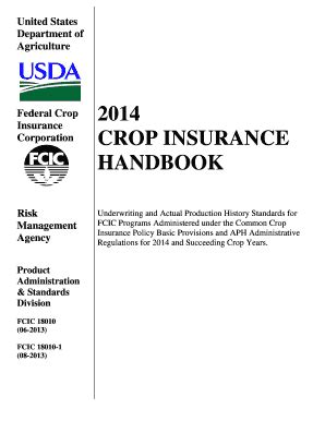 A list of crop insurance agents is available at all usda service centers and online at the rma agent locator. Fillable Online rma usda 2014 crop insurance handbook ...