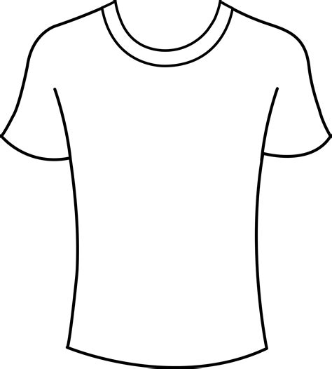 T Shirt Outline Clipart For Kids Coloring Clipart Best