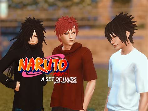 Naruto Hair Set Drosims On Patreon In 2021 Sims 4 Anime Sims 4