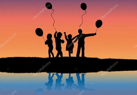 Children Playing On The Lake Stock Vector By ©pablonis 29355805