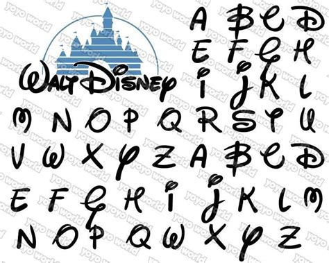 Disney Font Svg Walt Disney Font Svg Disney Svg Disney Alphabet Svg Images