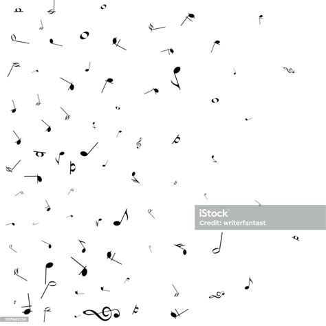 Black Music Notes Isolated On White Background Vector Illustration