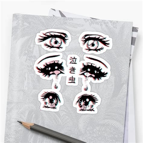 Anime Eyes Sticker By Ultraviolent Redbubble