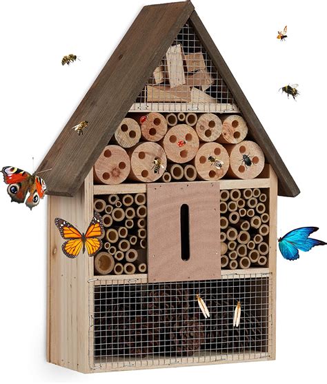 Relaxdays Insect Hotel Nesting Aid For Wild Bees Butterflies Garden