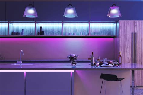 Modern Kitchen With Led Lights