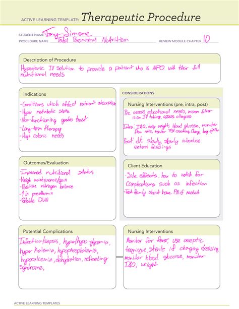 Tpn Ati Medication Active Learning Template Discussing Total