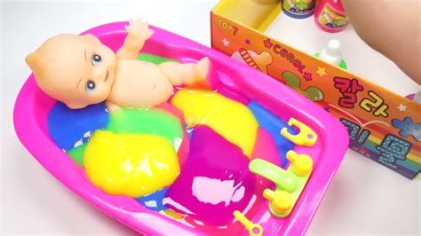 Numbers Counting Baby Doll Colours Slime Bath Time Learn Colors Clay