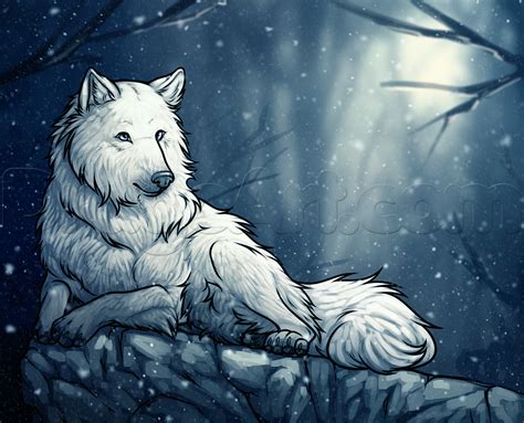 Black and white drawing tips for dry media. How to Draw a White Wolf, Step by Step, forest animals, Animals, FREE Online Drawing Tutorial ...