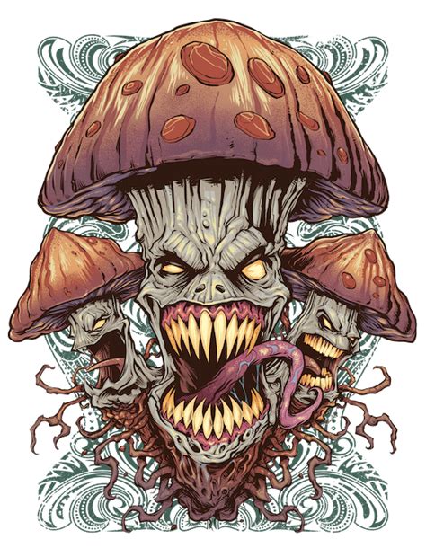 Evil Mushroom Art Print Flyland Designs Freelance Illustration And