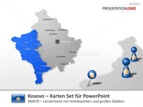 Der staat kosovo erstreckt sich auf einer fläche von 10.905km². Kosovo | PowerPoint Vorlage | PresentationLoad