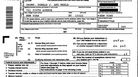 Pages From Donald Trumps 1995 Income Tax Records The New York Times