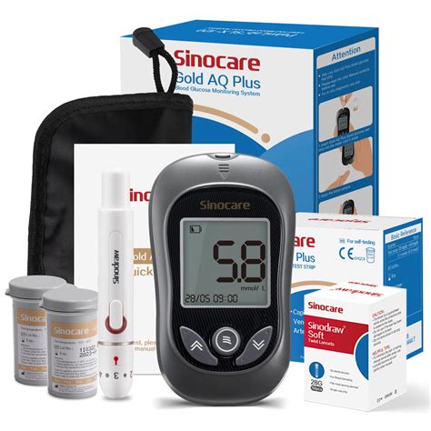 Buy Sinocare Es Testing Kit Blood Glucose Monitor Gold Aq Plus
