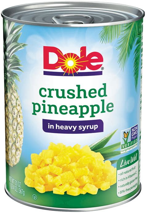 Canned Crushed Pineapple In Heavy Syrup 20oz Dole Sunshine