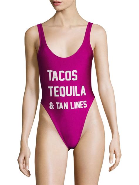 Private Party Tacos Tequila And Tan Lines One Piece Swimsuit Womens