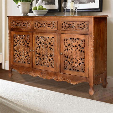 Entryway Cabinet With Doors Carved Kitchen Sideboard Buffet Storage