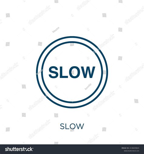 Slow Icon Thin Linear Slow Outline Stock Vector Royalty Free