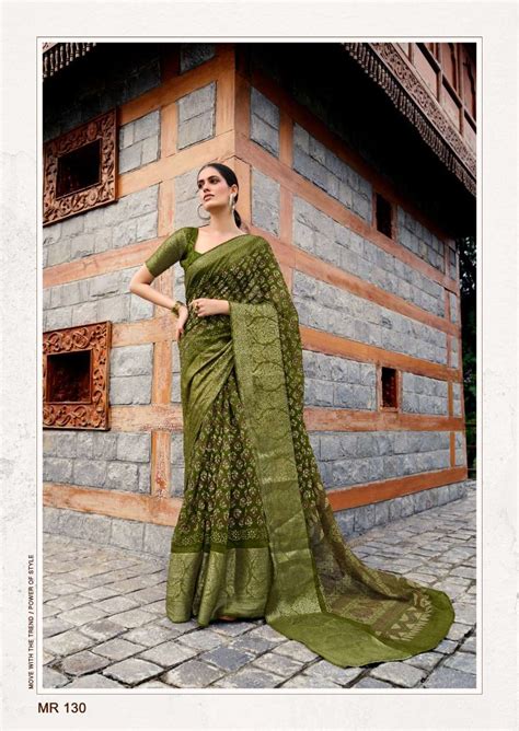 sr sarees the meera linen with fancy printed regular wear saree collection at wholesale rate